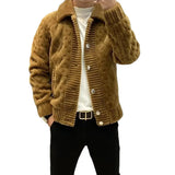 Riolio Jacket Autumn Fashion Men's Lapel Knit Cardigan Jumper Coat