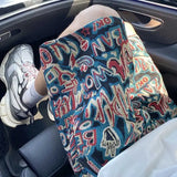 Riolio  Printed Ethnic Style Men Summer Thin Casual Sports Vacation Style Beach Five-point Pants