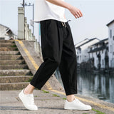 Riolio  Linen Wide Men Pants New Korean Trousers Oversize Linens Streetwear Male Spring Summer Pants Casual Men Clothing Sweatpants