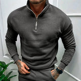 Riolio Autumn Thick Warm Knitted Sweaters Comfy Clothing Half Zip Fleece Winter Coat Solid Long Sleeve Turtleneck Shirts Pullover Men