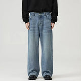 Riolio Summer Men Baggy Denim Jeans Male New Fashion Wash Straight Wide Leg Casual Trousers High Street Hot Sale Loose Trousers