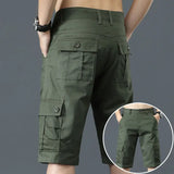 Riolio  Men's 5-point Multiple Pockets Casual Summer Thin Pure Cotton Work Shorts Trend Loose Breeches Fashion Sports Pants