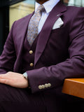 Riolio  High Quality Men's Tuxedo 3 Pieces Jacket Vest Pants Prom Wear Notched Lapel Formal Business Suit Set Interview Office Outfit
