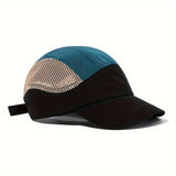 Riolio  Japanese Quick-Dry Duckbill Cap with Five-Page Design Color-Blocked Outdoor Mesh Breathable Baseball Hat for Hiking Sports