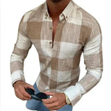 Riolio  Men's Plaid Print Long Sleeve Shirt Casual Slim Fit Button Down Tops