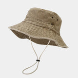 Riolio  Spring and summer new splicing big eaves washed old fishing mountaineering hat men's outdoor travel sun protection sun hat women