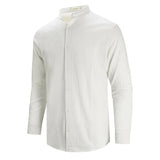 Riolio Men's Long-Sleeved Co·1tton Linen Shirts Spring Summer Single Breasted Shirt Casual Beach Style Lightweight Button Tops
