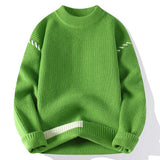 Riolio  Autumn Winter Mens O-Neck Sweater Casual Men Warm Cashmere Knitted Pullover Classic Men Loose Fit Themal Knitwear Work Sweaters