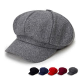 Riolio Woolen Solid Color Beret Fashion Outdoor Cotton Hat Autumn and Winter Windproof Hats Men's and Women's Universal Caps
