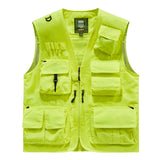 Riolio Outdoor Casual Fishing Vest Photography Spring and Autumn Men's Vest Multi-Pocket Tooling Quick-Drying Vest Cotton Workwear