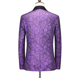 Riolio  Men's Three-Piece Suit Set Evening Gown Host Wedding Dinner Ceremony Green Apple Collar Formal Wear Fashionable Urban Style