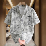 Riolio  Summer New Tie-dye Short-sleeved Shirt for Men's Fashionable Casual Printed Fashion Top