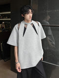 Riolio American High Street Sle Men's T-irt oulder Pads ort Sve Breathable Cotton Polyester Blend Summer Faionable Casu...