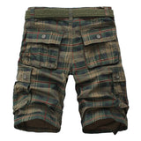 Riolio 2024 Summer Men Shorts Fashion Plaid Beach Shorts Mens Casual Shorts Short Pants Male Cargo Overalls No belt