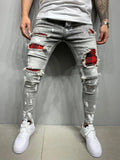 Riolio Men High Waist Fashion Jean Spring Summer Boyfriend Motorcycle Street Wear Skinny Casual Denim Pants Jeans Straight Trousers