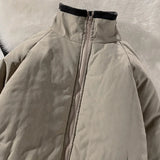 Riolio  Japan Standing Collar Padded Jacket Vintage Cityboy Men's Plush Parkas American Retro Hong Kong Style Winter Jacket Cargo Coat