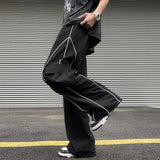 Riolio Oversized Black Sweatpants Men Side Stripe Basic Cargo Pants Lady Y2K Streetwear Baggy Jogger Men Women Casual Korean Fashion