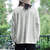 Riolio Spring And Autumn Korean Style Sweater Men's Casual Loose Plus Size men's Clothing Waffle Fabric Crew-neck Long-sleeved Pullover