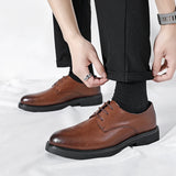 Riolio  Classic Brogue Office Leather Shoes Men Casual Business Leather Shoes Korean Formal Oxford Men's Dress Shoes