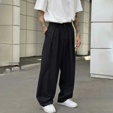 Riolio  Men Wide-legged Suit Pants Luxury High Waist Solid Color Casual Pants Korean Fashion Premium Double Draped Straight Trousers