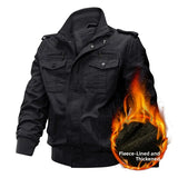 Riolio Men's Tactical Pilot Jaet WS  Military Fan Special Forces Officer Coat Cotton Denim Zipper Closure Long Sve