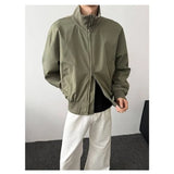Riolio  American Jacket Men's Autumn Workwear Short Stand Collar Jacket Outdoor Waterproof Coats