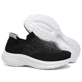 Riolio  Couple-style Sports Shoes with Color-matching Flat One-piece Slip-on Fabric with Stretchable Mesh Surface Outdoor Shoes