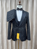 Pbong  Luxurious Men's Formal Suits 3 Pieces Dancing Wear Elegant Peak Lapel Suit Set For Men Business Party Outfit S-3XL
