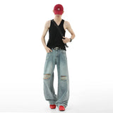 Riolio  Ripped Jeans Men 2025 Autumn New Baggy Distressed Denim Pants Loose Drop Street Style Fall Fashion High Quality