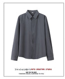 Riolio  New Naples Business Men Shirts Light Luxury Textured Lapel Striped Long Sleeve Cardigan Leisure Premium Commuter Blouse S-4XL