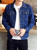 Riolio Autumn New High-end Brand Male Fashion Boutique Blue Slim Casual Denim Jacket Trendy Thin Mens Denim Coat Cowboy