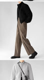 Riolio Korean Elegant Pants Fake Pocket Decoration Wide-leg Pants Autumn New American Style Design Sense Spliced Straight Suit Trousers