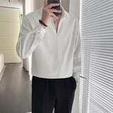 Riolio 2024 New Men's Top Lightly Mature Spring New Pullover Long Sleeve Shirt Casual  Anti-Wrinkle White Business Luxury Genuine Goods