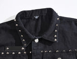 Riolio  Spring Fashion Men Rivet Denim Vest Punk Party Studded Slim Fit Jean Jacket Male Sleeveless Waistcoat for Men Plus Size 6XL