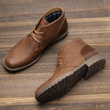 Riolio  Retro American Style Men Desert Boots Ankle Boots Vintage Casual Leather Boots for Men