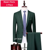Riolio  M-6XL ( Jacket + Vest + Pants ) Boutique Pure Color Mens Business Formal Suit 3Piece Set and Two-piece Set Groom Wedding Dress