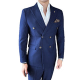 Riolio  Casual Stripe Business Suit Set Large Size Men's Fashion City Summer Two-Piece Suit Elegant Sensation Leisure Wardrobe
