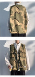 Riolio  New summer workwear vest men's trendy brand loose fitting sleeveless vest outdoor photography fishing leisure camisole multi poc