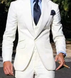 Riolio  Fashion Men Leisure Boutique Business Suits Solid Color Wedding Suit Formal Groom Tuxedos 3 Pcs Set Dress Blazer Vest Trousers