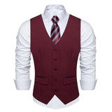 Riolio Khaki Solid Rayon Polyester Men Suit Vest Wedding Party Formal Black Blue Red Blazer Waistcoat