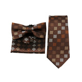 Riolio  Business Men Tie Set With Bowtie Pocket Square Cufflinks Necktie Suit Set Paisley Dot Floral Style New Fashion Classic Bow Tie