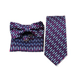 Riolio  Business Men Tie Set With Bowtie Pocket Square Cufflinks Necktie Suit Set Paisley Dot Floral Style New Fashion Classic Bow Tie