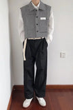 Riolio  Retro Short Sleeveless Vest Waistcoat For Men
