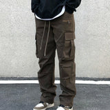 Riolio  Stretch Trousers Man Casual Straight Cargo Pants for Men Baggy Emo Cheapest Korean Style High Quality Long Slacks Luxury Fashion
