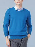 Riolio  Men Cashmere Sweater Autumn Winter Soft Warm Jersey Jumper  Pull Homme Hiver Pullover V-Neck Knitted Sweaters