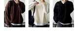 Riolio  New American Retro Men Jacquarded Sweater Casual V Neck Solid Color Long Sleeve Knitwear Premium Quality Knitted Pullovers M-2XL