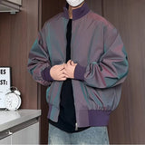 Riolio  Purple jacket  Stand Collar Loose Outdoor Spring Mens Jacket Casual Windbreaker Streetwear Urban Travel Trendy Daily Wear Coat