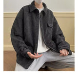 Riolio Vintage Corduroy Jakect For Men Autumn Winter Oversize Pokect Windproof Outwear Casual American Men Cargo Shirts