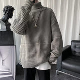 Riolio Autumn Winter Mens Casual Turtleneck Pullover Men's Long Sleeve Rollneck Sweater Korean Style Fashion Warm Knitted Sweater