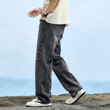 Riolio Men's Baggy Straight-Leg Denim Pants | Business Casual Wide-Loose Fit Jeans for Spring/Autumn All-Season Styling